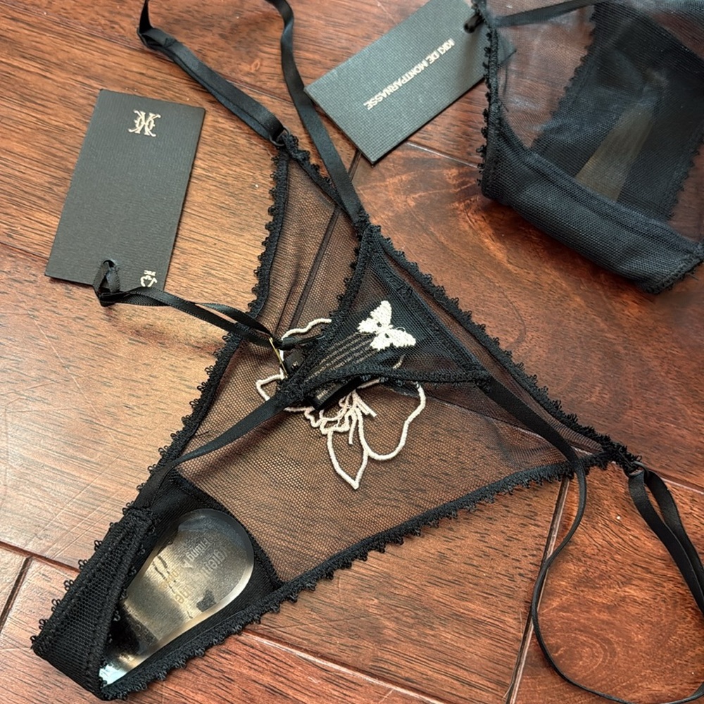 NWT Kiki De Montparnasse Single Black Pantie Brief, Thong or String Thong - Picture 5 of 7